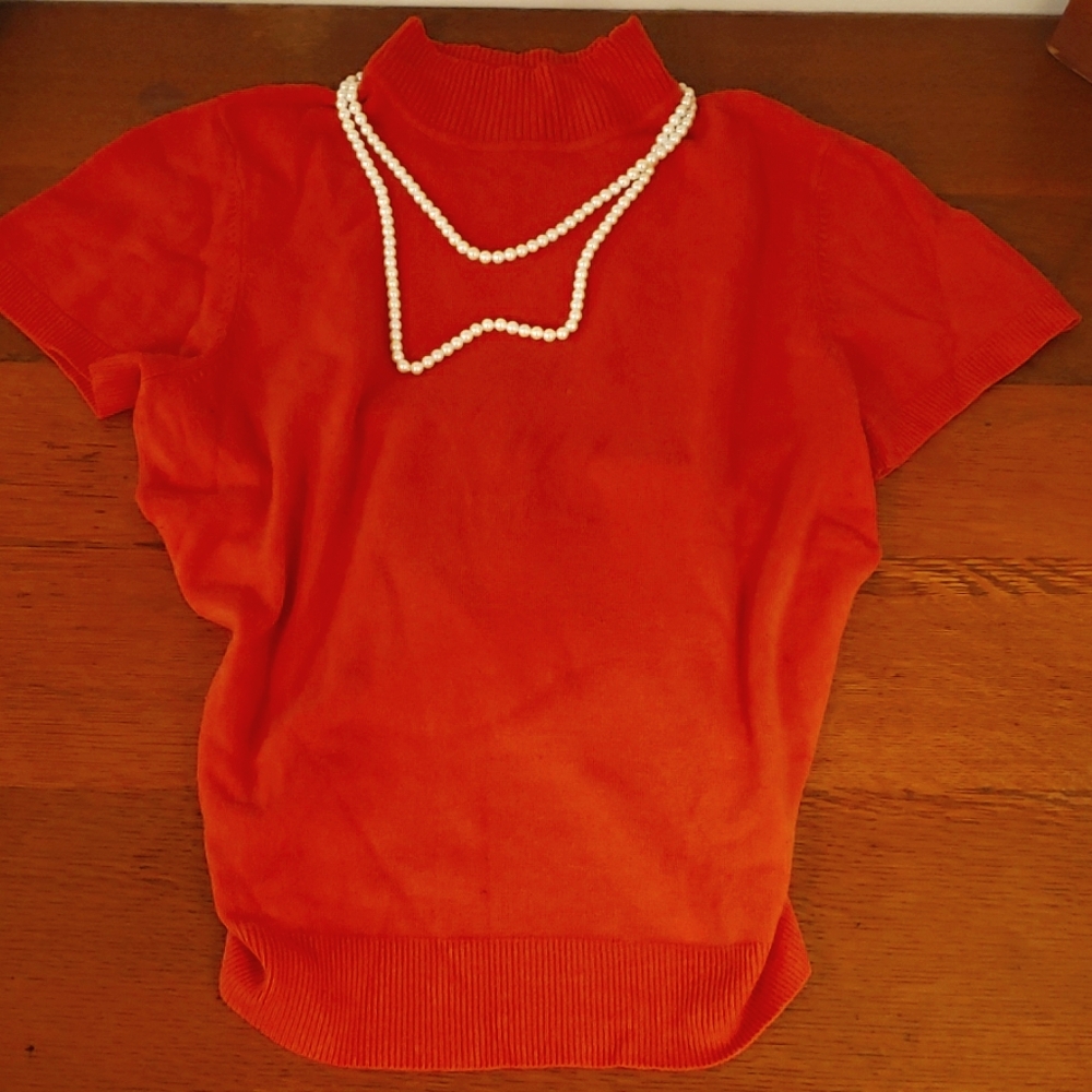 Orange 🍊 Half Turtleneck SS Sweater